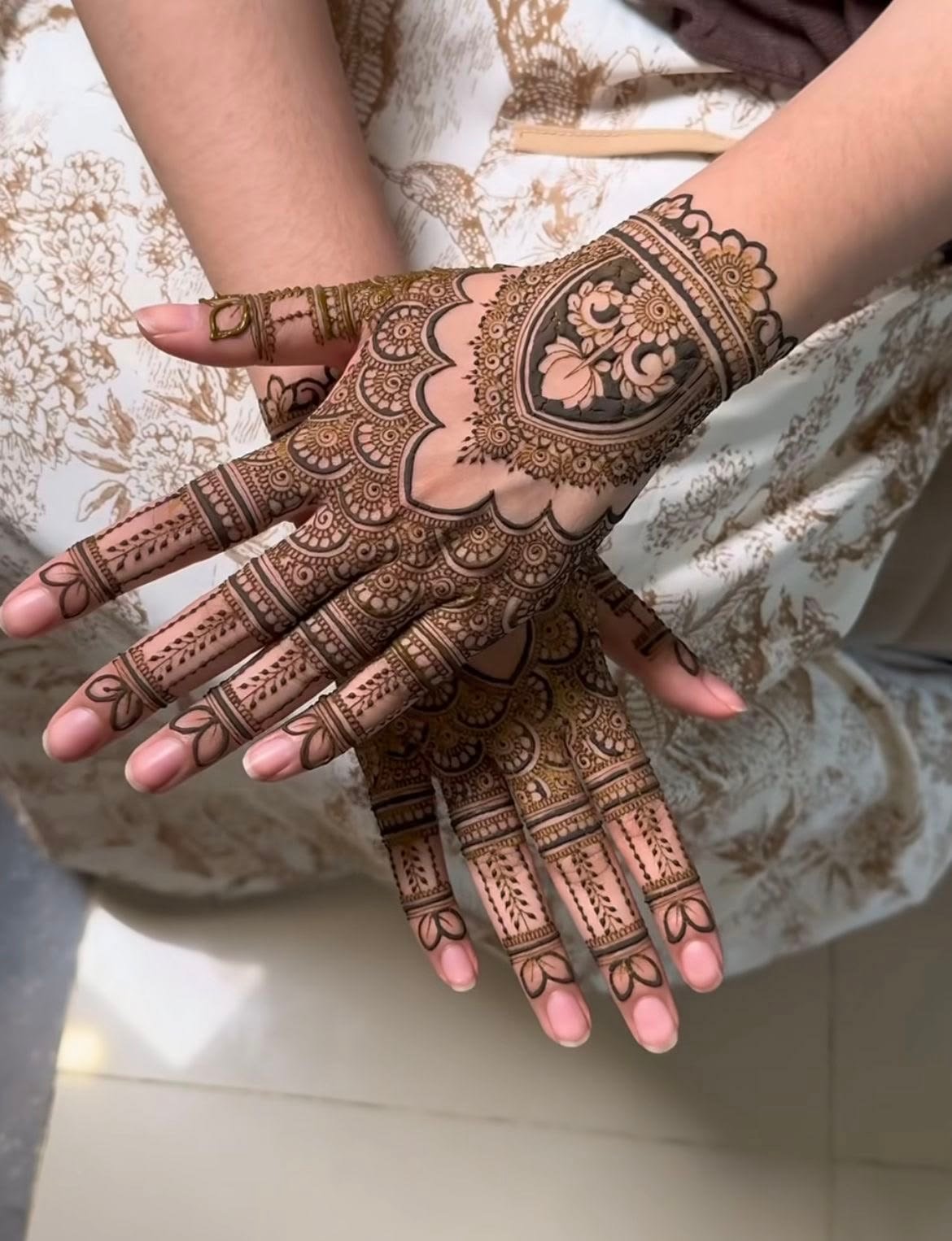 Close-up of Mehendi design
